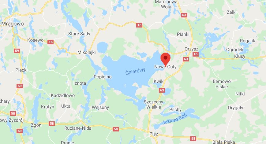 Jezioro Śniardwy i mapa okolicy
