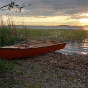 Osada pod Brzozą, pole campingowe nad jeziorem Śniardwy, łódki